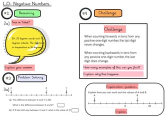 Negative Numbers - Year 6