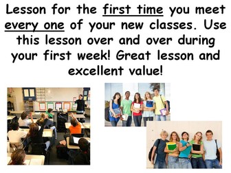 New class lesson, ice breakers, back to school, first lesson,  KS3, KS4 or other year groups