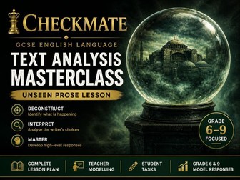 FREE GCSE Unseen Prose Lesson - Grade 9 Analysis
