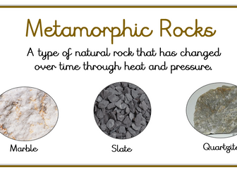 Types of rocks display