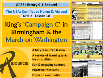 Martin Luther King Washington March - USA Conflict Home & Abroad - GCSE Edexcel - Lesson 10