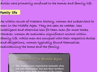 Life of Women in the Middle Ages