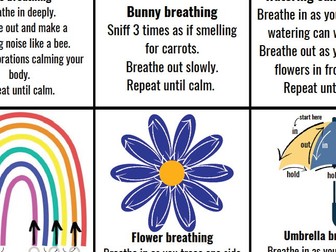 Spring themed breathing technique flashcards