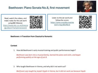 Beethoven Set Work Question Pack & Answers