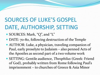 The Source of Luke's Gospel Essay + Plan