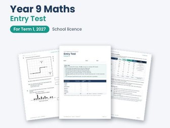 Year 9 Maths Entry Test (school licence)