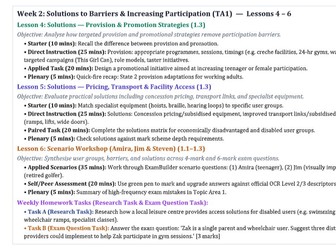 OCR Cambridge National Sports Studies R184/R185/R186/R187 Lesson by Lesson Delivery Guides +Medium Term Plan