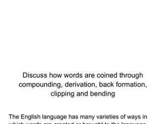 English Language A Leve A2 Essay Word Coinage - ENGB Discuss how words are coined