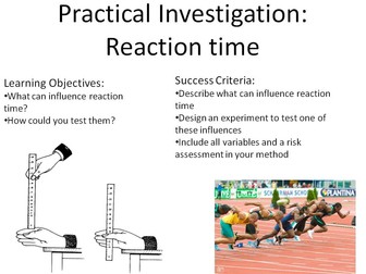 New GCSE 9-1 Reaction Time Practical
