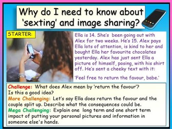 Sexting, Porn Image Sharing PSHE