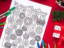 Christmas Coloring Advent Calendar - Printable 8.5x11 PDF Download - Xmas coloring page countdown