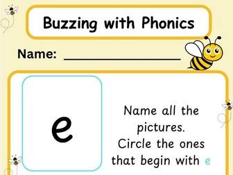 e,l,h,r,j,v- phonics sounds practice (Phase 2, EYFS)