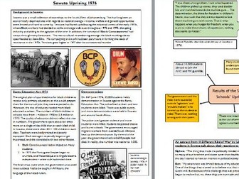 Soweto Uprising 1976 - Resource and Revision Booklet