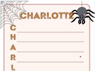 Charlotte's Web Acrostic Poem Templates