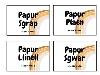 Boho Rainbow Bilingual Drawer Labels