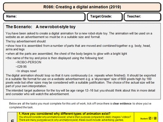 R086 - Animation - OCR iMedia - Student Friendly Checklist