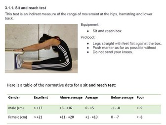 BTEC Tech Sport Booklet - Components of Fitness and testing (C2 + C3)