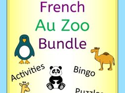 French Au Zoo Bundle - Activities Puzzles Word Wall Bingo