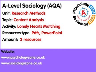 AQA Sociology: Research Methods: Content Analysis