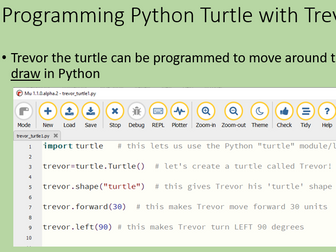 Python programming - turtle graphics - 4 lessons