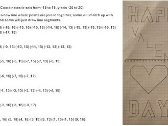 Valentines Coordinates 4 Quadrants