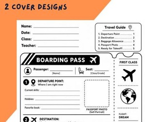All about me - Boarding Pass bulletin board design and worksheets