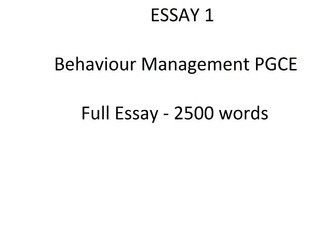 Behaviour management essay