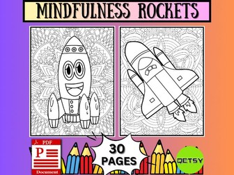 Rockets Coloring Pages | Mindfulness Coloring Sheets