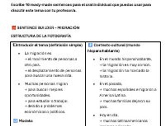 IB Inmigración - Paper 1 (blog, carta), oral individual (modelos y andamiaje)