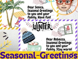 Seasonal Greeting Card Set (4 Cards)  - For Students and Families
