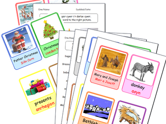 Christmas snap and memory games.  English/Welsh vocab.