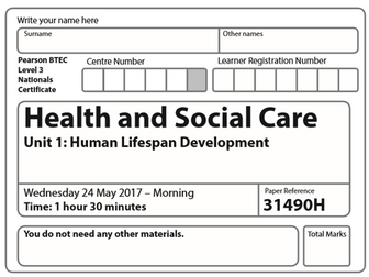 BTEC Health and Social Care Level 3 Unit 1 May 2017 paper ilustrated PowerPoint with answers