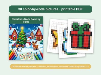 Christmas Maths Colour by Code Worksheets KS1