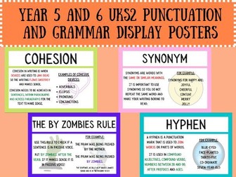 UKS2 Year 5 and 6 Grammar and Punctuation  Posters (28 in total)