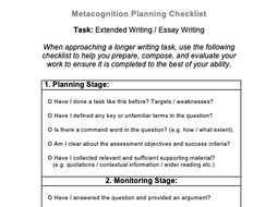 Extended Writing Checklist - KS3/4/5 | Teaching Resources