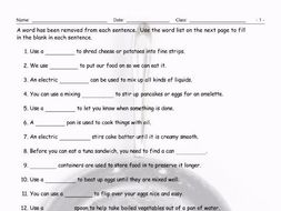 Kitchen Cookware-Utensils Missing Word