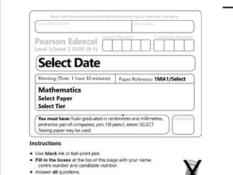 Custom Paper Template for Edexcel Maths (1MA1) in Microsoft Word