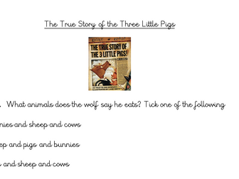 Comprehension Qs The True Story of the Three Little Pigs