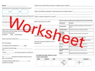 CCEA Electronic components worksheet