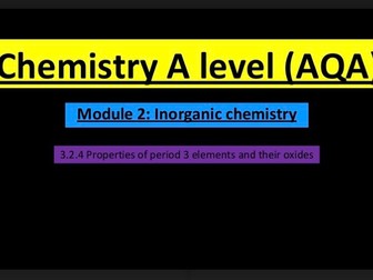 Properties of period 3 elements and their oxides lesson (A level chemistry)