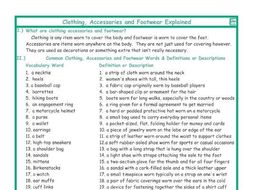 Clothing, Accessories Explanation-Definitions