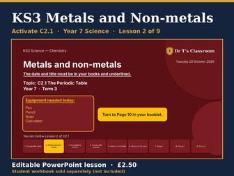 KS3 Activate C2.1 Periodic Table: Metals and Non-metals