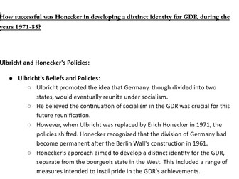 How successful was Honecker in developing a distinct identity for GDR during the years 1971-85
