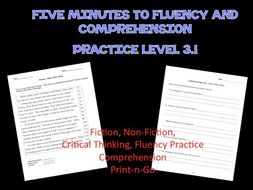 Five Minutes to Fluency and Comprehension: Level 3.1