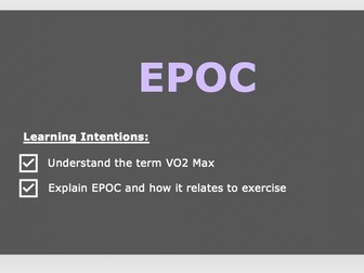 A Level PE - Excess Post-Oxygen Consumption (EPOC)