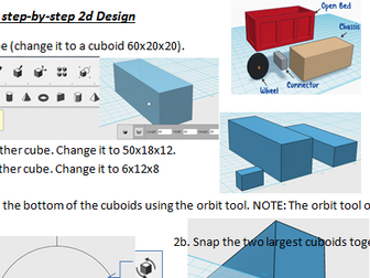 3D CAD Freight train step-by-step for 123d Design