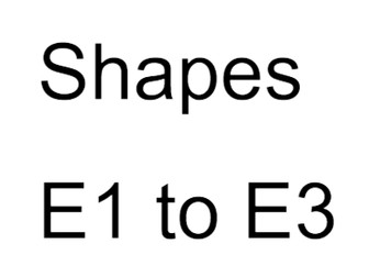 Shape Worksheets E1 to E3 Functional Maths