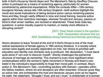 OCR A Level English Literature - Ibsen-Chaucer - action vs. inaction