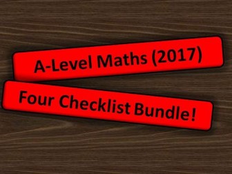 A Level Maths (2017) Full Checklist Bundle