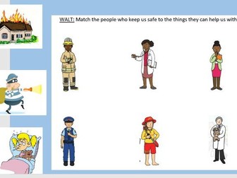 Matching Activity - Real Life Superheroes and Keeping Safe - Key Stage 1 PSHE